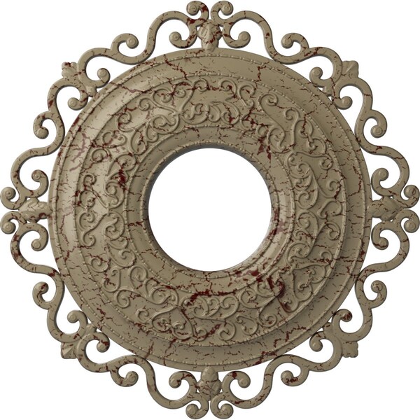 Ekena Millwork Orrington Ceiling Medallion (Canopies up to 6 1/4"), 22"OD x 6 1/4"ID x 1 3/4"P, Gobi Desert Crackle CM22ORGDC - main